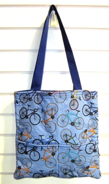 Joyce's Bicycle Fabric Tote Bag (blue)